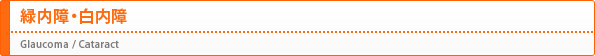 緑内障・白内障(Glaucoma / Cataract)